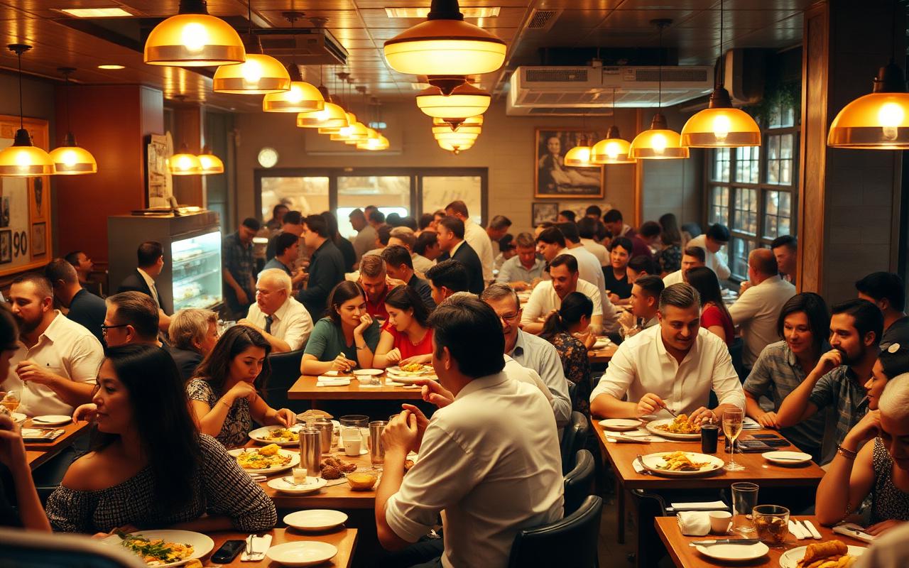 Depois — restaurante cheio